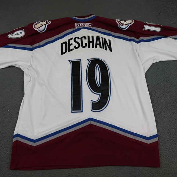 Vintage Colorado Avalanche Jersey Mens XL White NHL Hockey Deschain 19 CCM 90s - Picture 6 of 11
